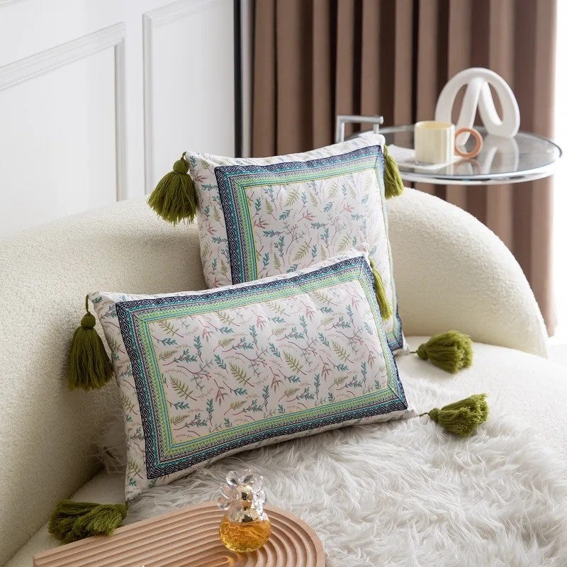 Y&D Ins Style Sofa Cushion Cover Sitting Room Cushion Cover Waist Pillow Folk Style Bedside Cushion Cover - Image 3